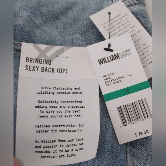 William Rast Light Wash Distressed Sculpted High Rise Skinny Jeans NWT - Picture 9 of 14